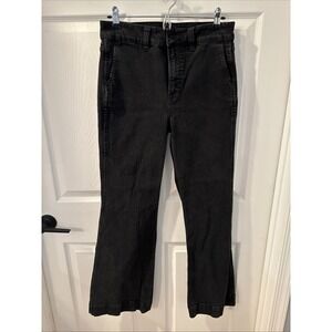 J Crew jeans Black Sz 29‎ Wide Leg Trouser High waisted Style RN 77388